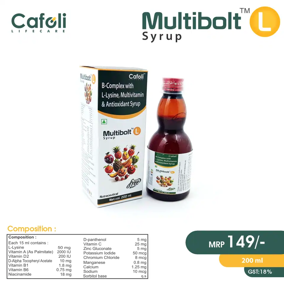 L-Lysine with Multivitamins & Multiminerals Syrup PCD Pharma Franchise